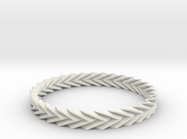 Bracelet Miura - Origami Inspired Design in White Natural Versatile Plastic