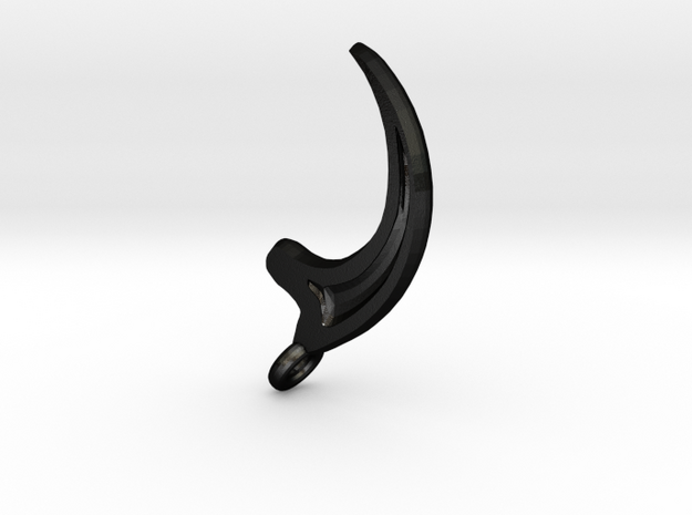 Velociraptor Claw Pendant/Keychain in Matte Black Steel