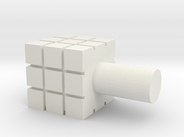 Rubik's Cube For Lego Characters in White Natural Versatile Plastic