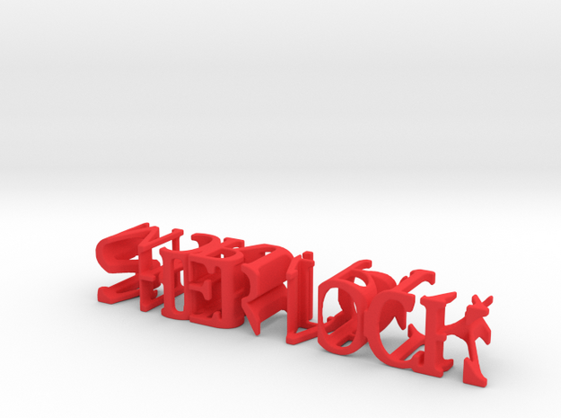 3dWordFlip: SHERLOCK/MORIARTY 14.5 x 2.5 x 2.5 cm in Red Processed Versatile Plastic