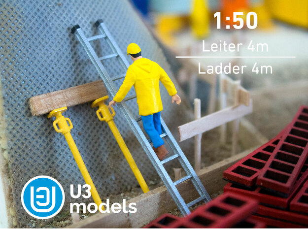 1:50 4M Leiter / Ladder / Escalera in Polished Bronzed Silver Steel