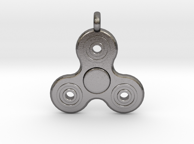 Fidget Spinner Pendant/Keychain in Polished Nickel Steel