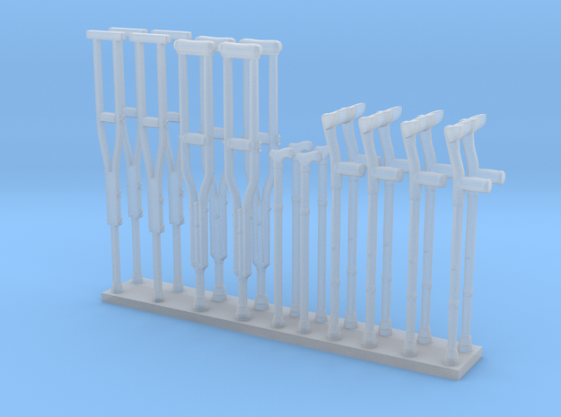 Crutches 01. O Scale (1:48) in Tan Fine Detail Plastic