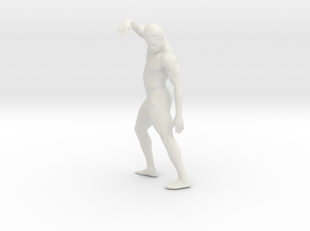 Strong male body 002 scale in 10cm in White Natural Versatile Plastic: Medium