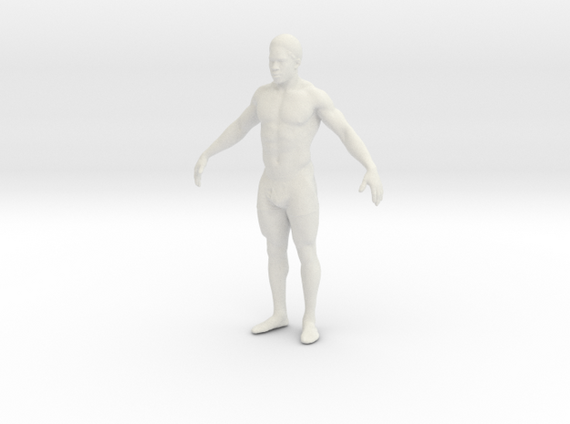 Strong male body 003 scale in 10cm in White Natural Versatile Plastic: Medium