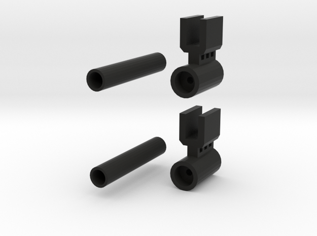 "Classic Single" Two-piece 3D Printed Exhaust Pipe in Black Natural Versatile Plastic