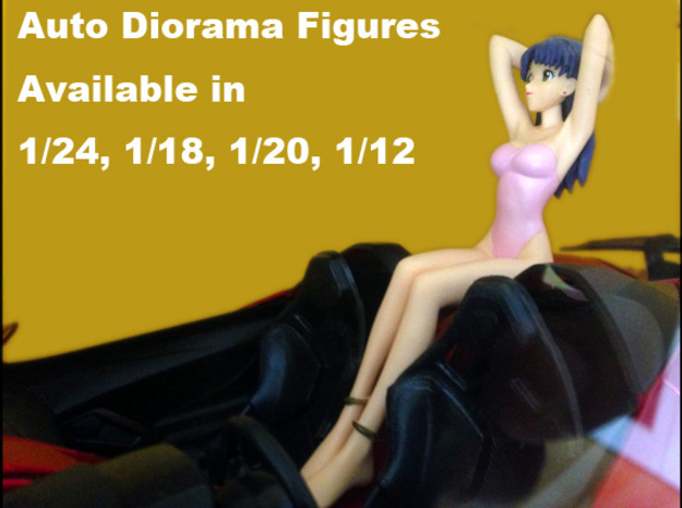1/18 Sexy Sitting Lady Figure for Auto Diorama in Tan Fine Detail Plastic