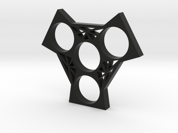 Fidget Spinner 5 in Black Natural Versatile Plastic