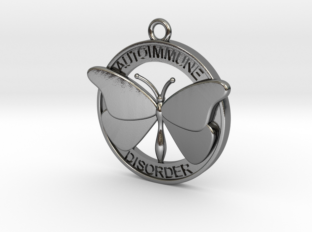 Autoimmune Butterfly 4cm in Polished Silver