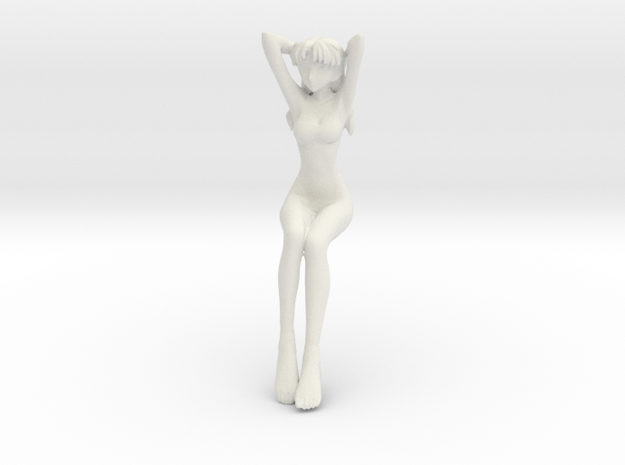 1/8 Race Queen Misato in Sitting Pose in White Natural Versatile Plastic