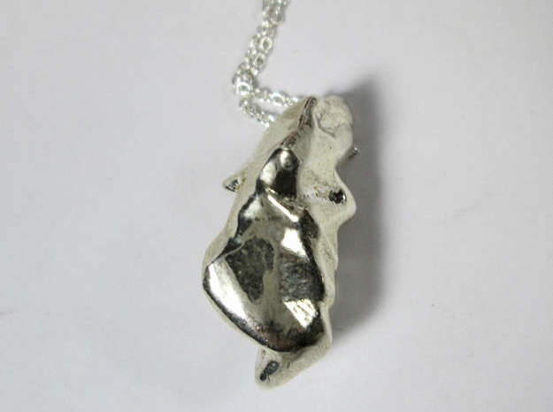 Frontal Lobe Charm (Broca's area) in Polished Silver