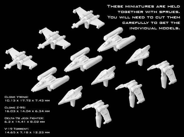 (Armada) Republic Fighters Set II in Tan Fine Detail Plastic