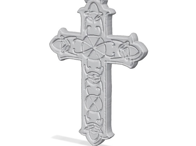 Celtic Cross in Polished Bronzed Silver Steel: Small