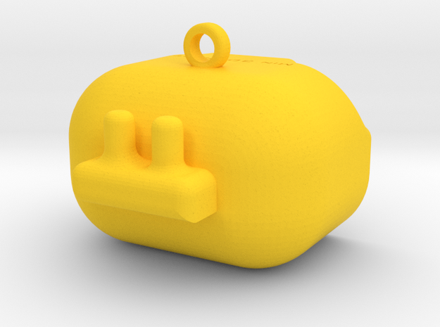  Robo-Keychain Min3DPrint in Yellow Processed Versatile Plastic