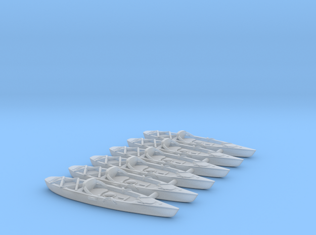 Marine Kayak 02. HO Scale (1:87) in Tan Fine Detail Plastic