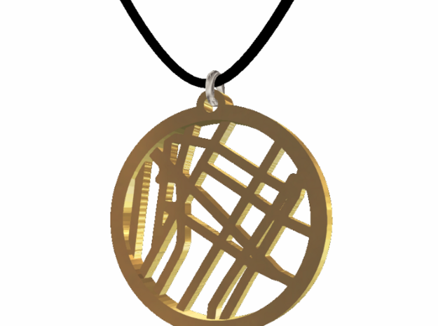 #1 - Map Petite - 14K Gold Pleated in 14k Gold Plated Brass