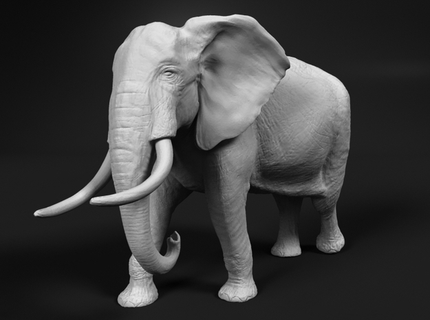 African Bush Elephant 1:64 Walking Male in Tan Fine Detail Plastic