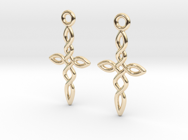 Celtic Weave Earrings - WE011 in 14k Gold Plated Brass