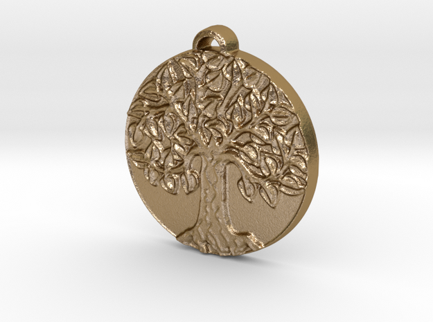 Tree of Life in Polished Gold Steel: Medium
