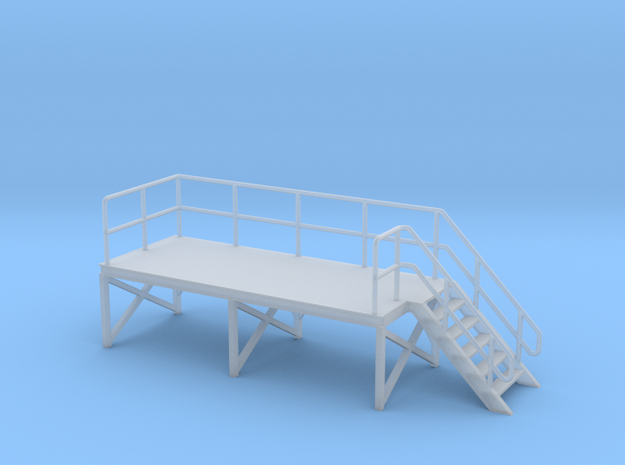 HO Train Crew Platform Stairs Right in Tan Fine Detail Plastic