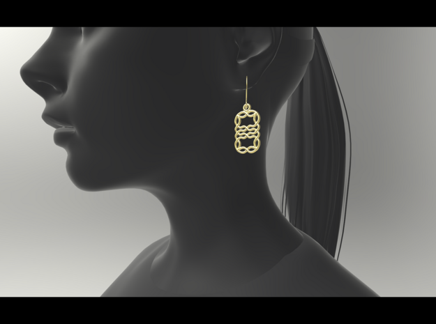 Celtic Weave Earrings - WE009 in 14k Gold Plated Brass