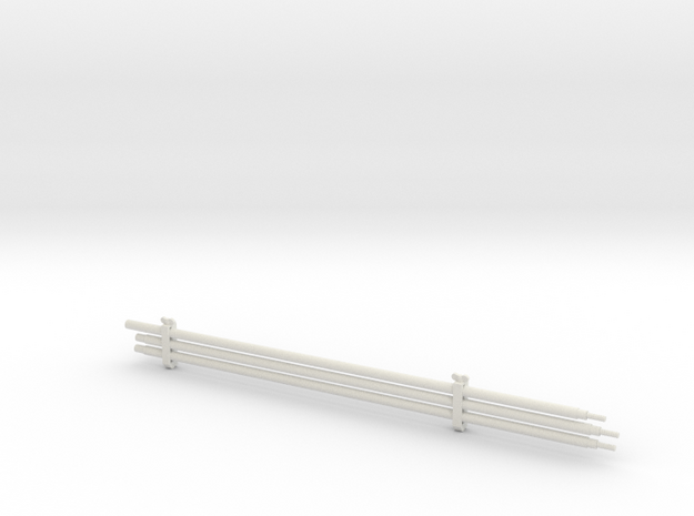 1/16 Su-152 Cleaning Rods and Clamps in White Natural Versatile Plastic
