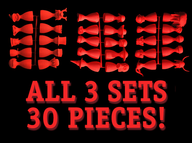 All 3 Sets in Red Processed Versatile Plastic