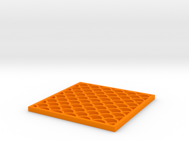 Costers with Fish Scale Pattern in Orange Processed Versatile Plastic