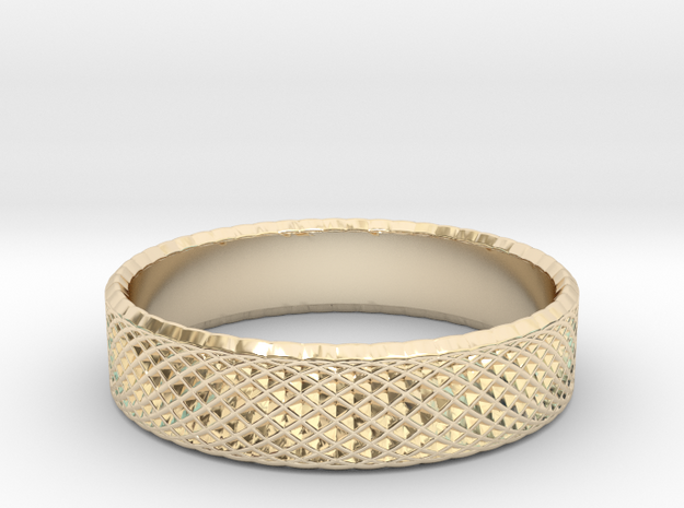 0217 Lissajous Figure Ring (Size8.5, 18.5mm) #022 in 14k Gold Plated Brass