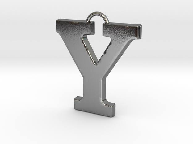 Y Pendant in Polished Silver