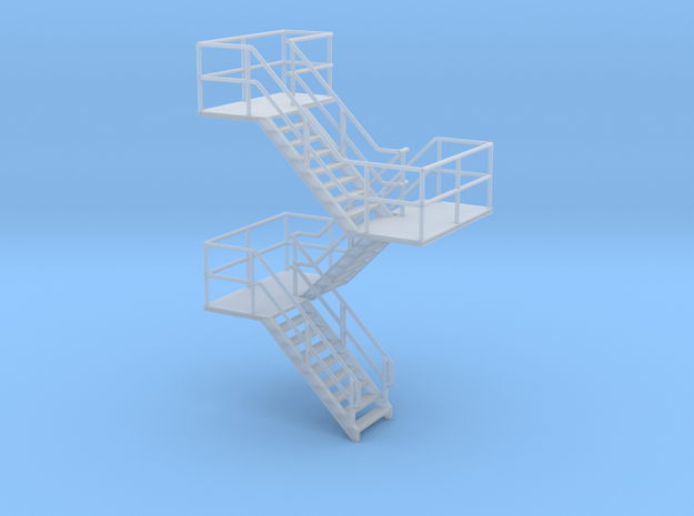 HO Staircase 57.5mm in Tan Fine Detail Plastic