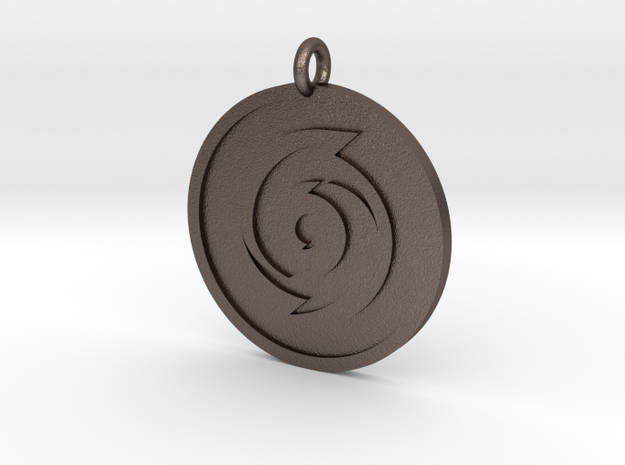 Cyclone Pendant in Polished Bronzed Silver Steel
