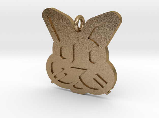 Rabbit Pendant in Polished Gold Steel