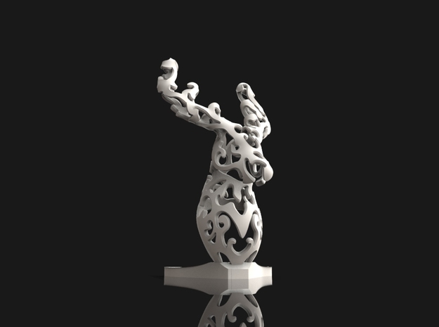 Deer sculpture in White Processed Versatile Plastic