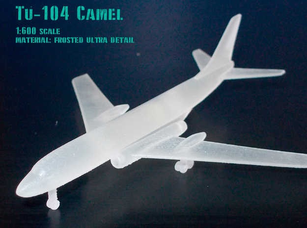 Tupolev Tu-104 Camel in Gray PA12: 1:400