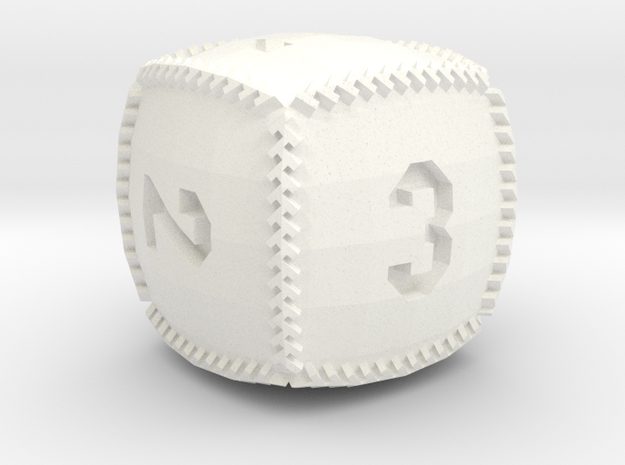 Baseball D6 in White Processed Versatile Plastic