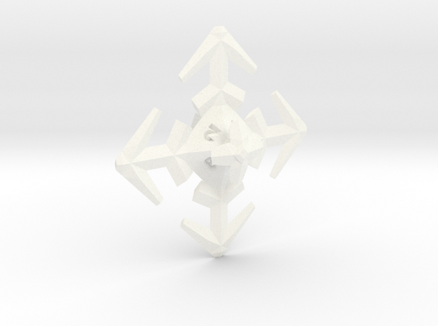 Snowflake D8 in White Processed Versatile Plastic