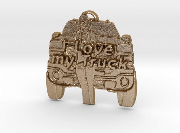Girl, Love my Truck in Polished Gold Steel: Large