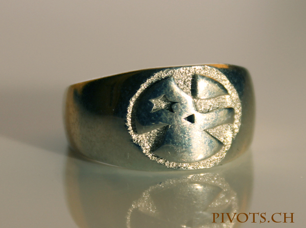 YFU Simple Logo Ring in Polished Silver