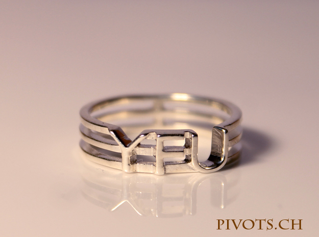 YFU Triple Wire Ring in Fine Detail Polished Silver