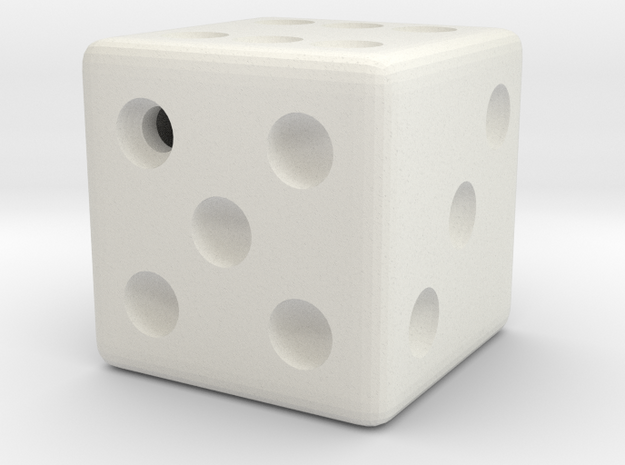 Weighted Dice (Favors a Roll of 5) in White Natural Versatile Plastic