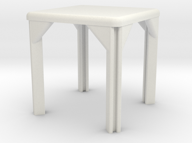 Table, Stadio 80, Square (Space: 1999), 1/30 in White Natural Versatile Plastic
