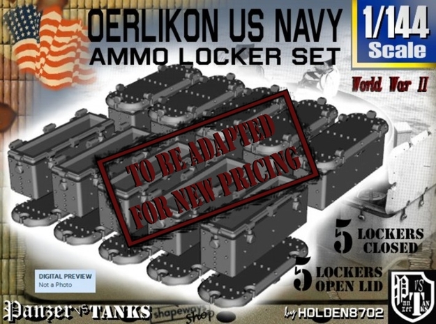 1/144 Oerlikon USN X10 Ammo Locker in Tan Fine Detail Plastic