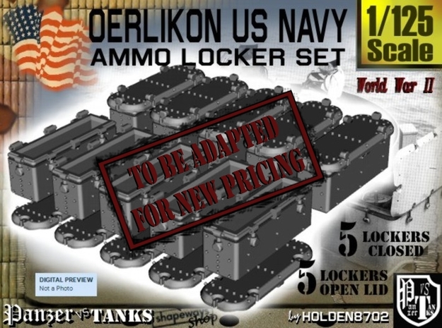 1-125 Oerlikon USN X10 Ammo Locker  in Tan Fine Detail Plastic