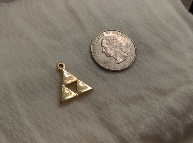 Delta Triangle Pendant in 14k Gold Plated Brass