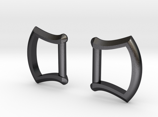 1/2" strap Buckle Frames / D-rings (pair) in Polished and Bronzed Black Steel