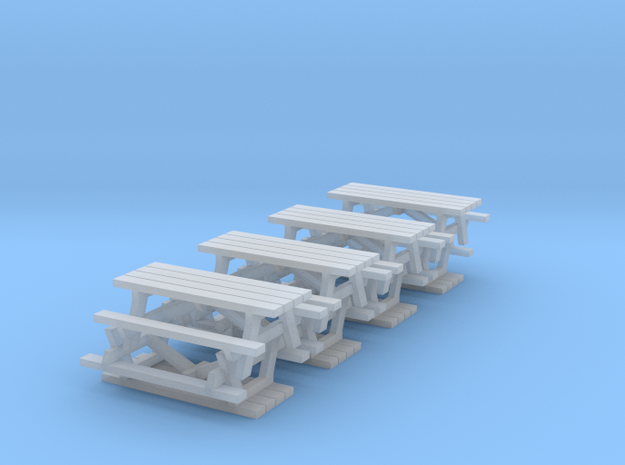 N Scale Picnic Tables x8 in Tan Fine Detail Plastic