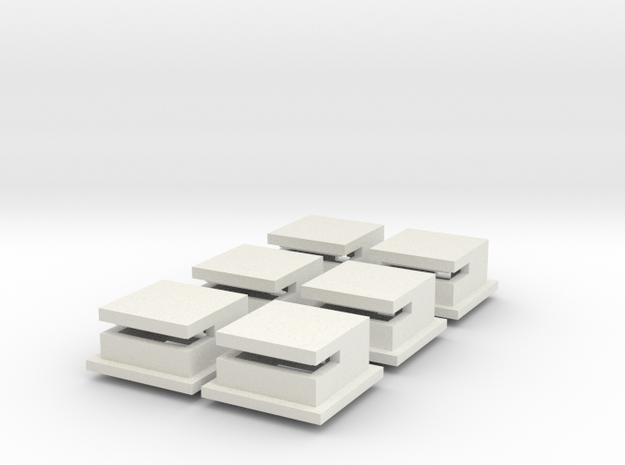 1/285 Omaha Beach Block House Set Of 6 in White Natural Versatile Plastic