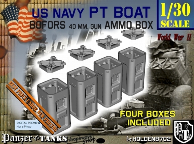 1-30 Bofors Ammo Box Set1 in Tan Fine Detail Plastic