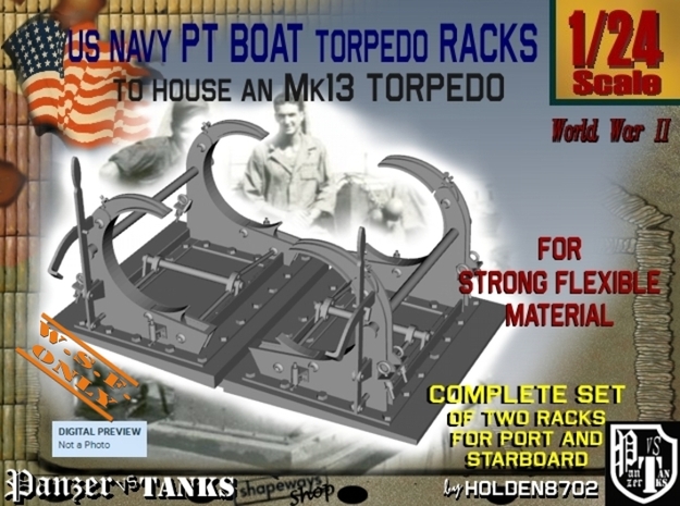 1-24 PT Torpedo Rack TypC WSF in White Natural Versatile Plastic